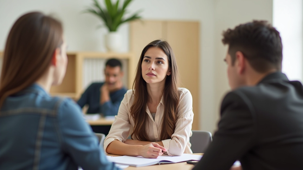 Studente che pratica conversazione spagnola in aula moderna con insegnante