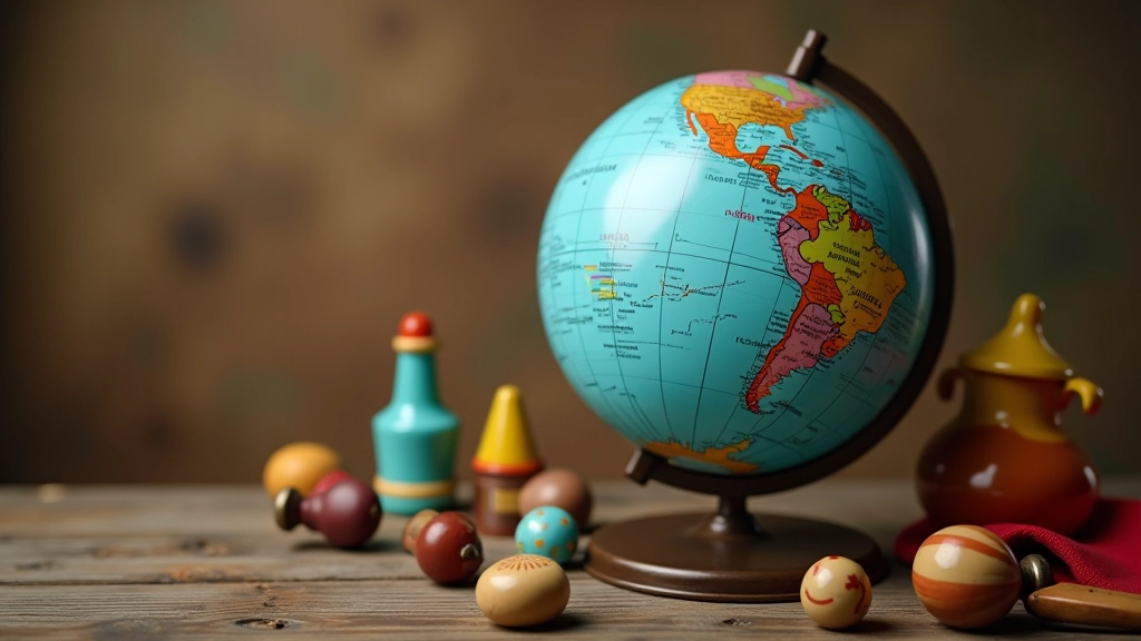 Mappa della cultura latinoamericana con colori vivaci mostrando paesi e tradizioni diverse