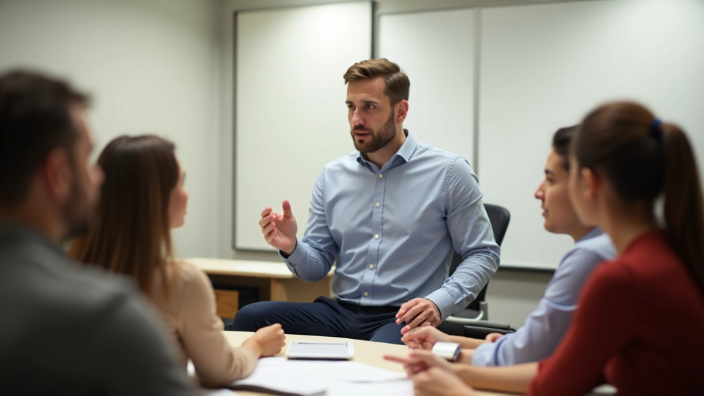 Insegnante di spagnolo durante lezione interattiva